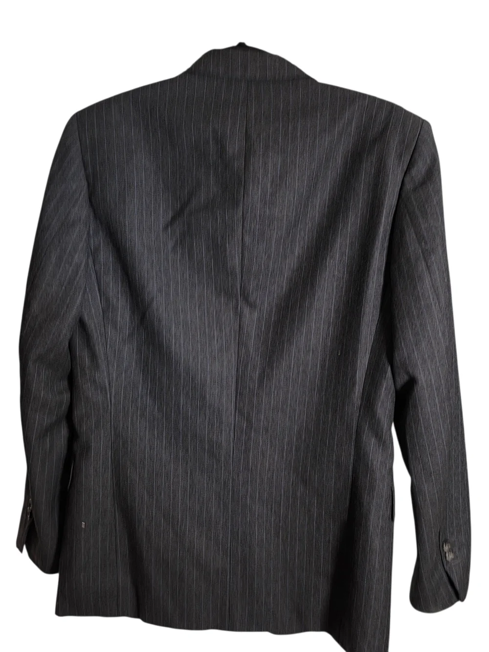 Vintage BOSS Hugo Boss Charcoal Grey Pinstripe Blazer Suit Jacket ~ 42R